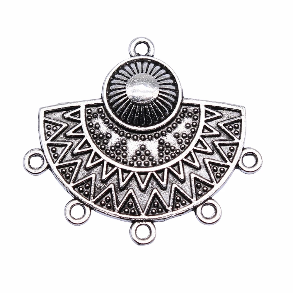 WYSIWYG 4pcs 30x35mm Antique Silver Color Antique Gold Color Earring Connector For Jewelry Making DIY Jewelry Findings