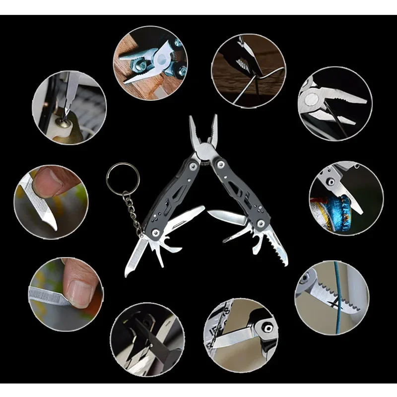 Multifunction Stainless Steel Multi-tool Pocket Knife Pliers Folding Pliers Mini Portable Folding Pliers Folding Blade Knife