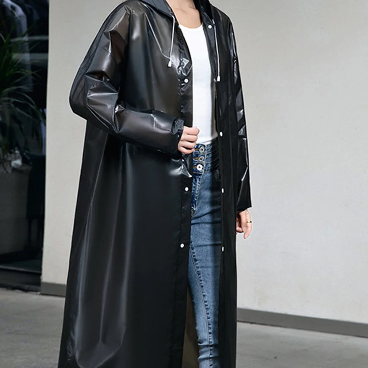 1pc - Outdoor lightweight one-piece long raincoat with thickened multi-functional windbreaker raincoat image 2