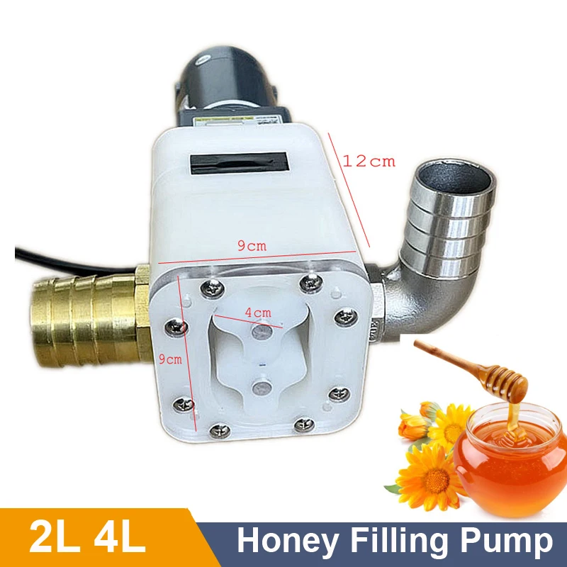 4L Per Min Viscous Liquid Automatic Suck Rotor Pump 12V Health Food Grade Honey Sesame Peanut Butter Pump