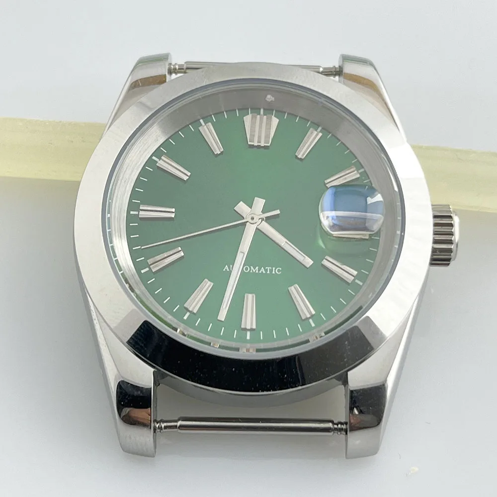 36/39mm nh35 Dial with Case Hands Watch Accessories  Men's/Women's Green Black White dial fit nh automatic movement 35a/36a