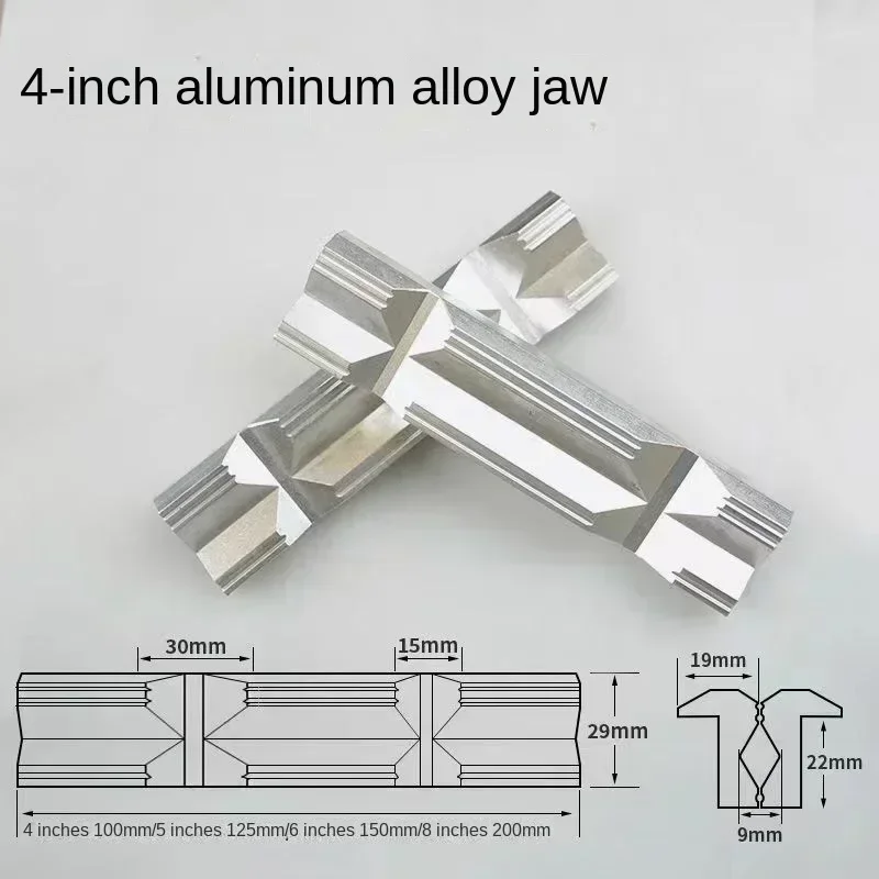 2PCS/Set 4 Inch Or 6 Inch CNC Milling Steel Vise Hard Jaw Fixture V-Type Jaw Aluminum Alloy Milling Kit