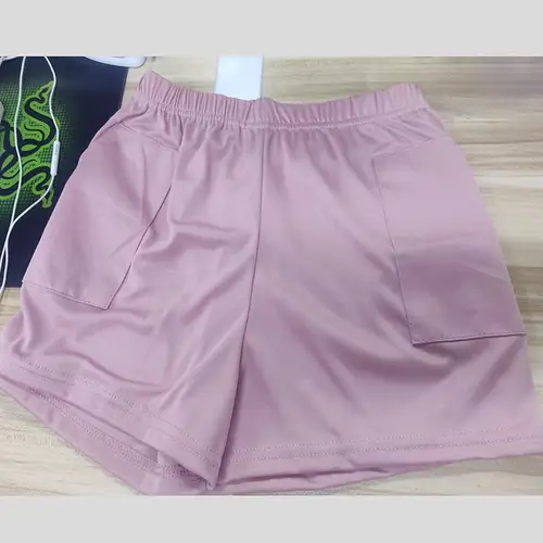 Imagen 2 del producto Pantalones cortos de verano de Color sólido, pantalones cortos de pierna ancha, negro/rosa/azul claro/amarillo, pantalones sueltos de cintura alta, pantalones deportivos