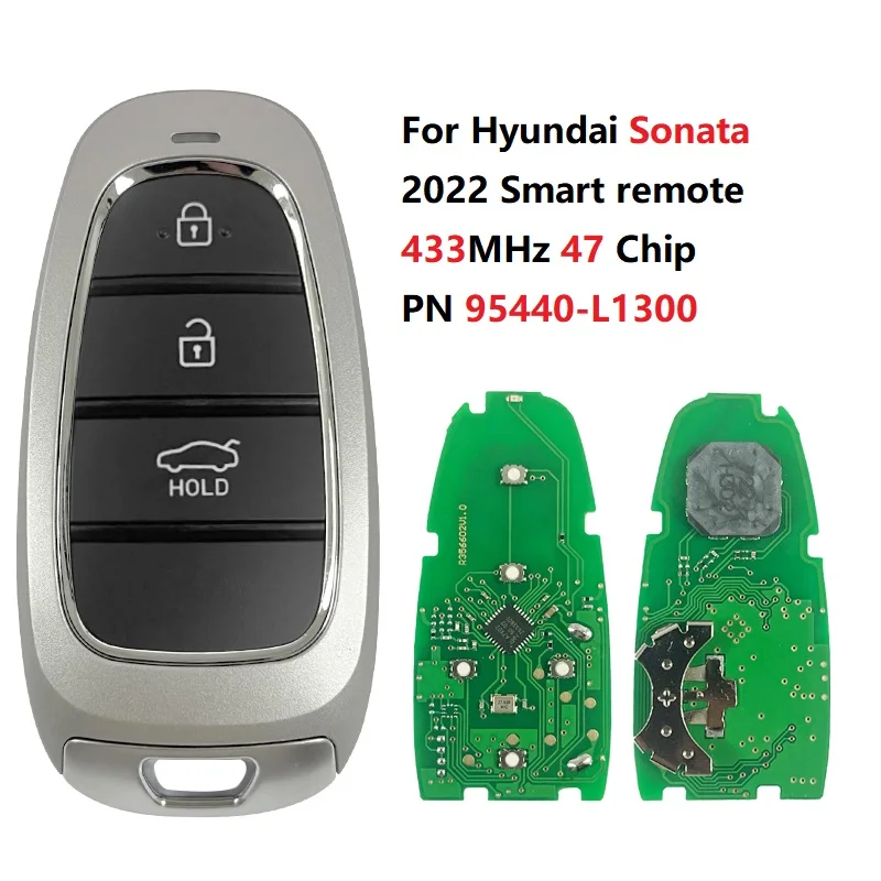 CN020310 Part Number 95440-L1300 For Hyundai Sonata 2022 Smart Remote Key 3 Buttons 433MHz 47 Chip FCC ID TQ8-F0B-4F27