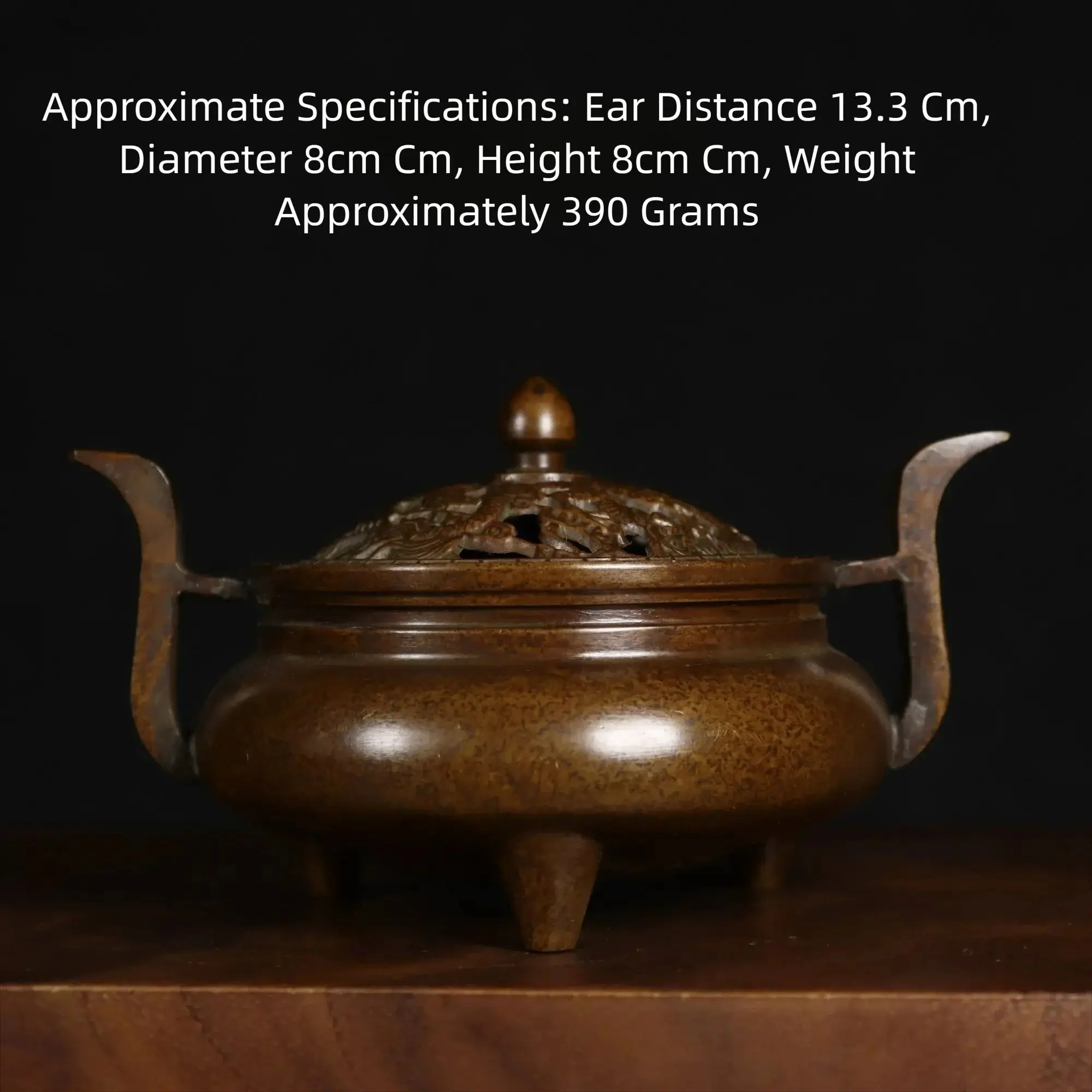 Pure Copper Xuande Incense Burner Official Hat Ear Three Legs Censer Buddha Worship Home Indoor Bronze Incense Holder Feng Shui