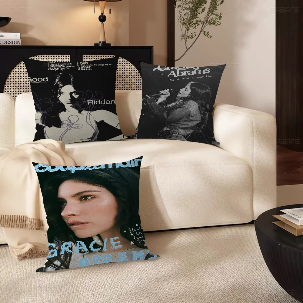 Gracie Abrams Office Cushion Pillowcase Car Cushion Cover45X45CM Lumbar Pillowcase Sofa Pillowcover