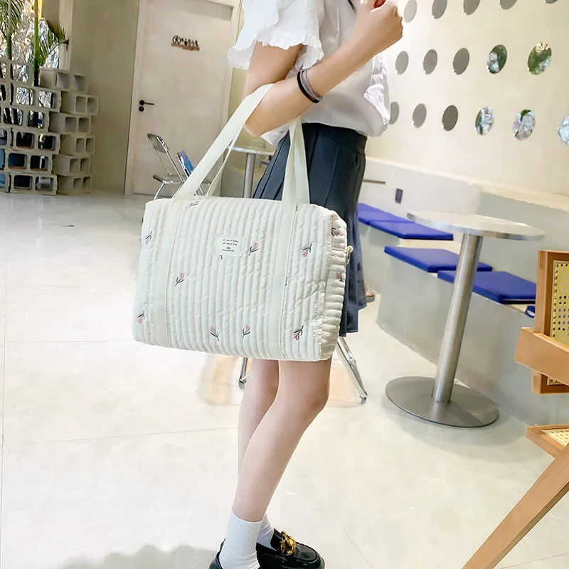 Korean Style Diaper Bag Large Capacity Portable Baby Stroller Bag Organizer Embroidery Bear Oliver Mommy Maternity Shoulder Bag