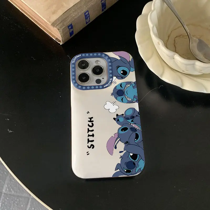 Disney New Stitch Angry Phone Case For iPhone 15 14 13 12 11 Pro Max X XR XS Max Mini Lens Pretective Case