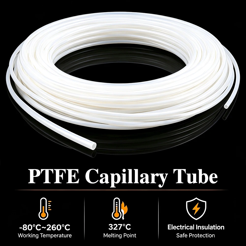 10-20-30-50m-ptfeチューブ-id02~5mm-キャピラリー半透明ファインホース-高品質電気絶縁材-複数サイズ