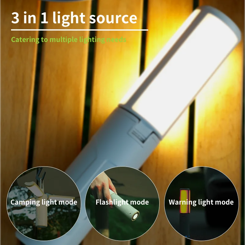 WARSUN LT300 Multi-Function Camping Light - 360° Panoramic Lighting, Rechargeable, IP44 Waterproof, 700LM Brightness