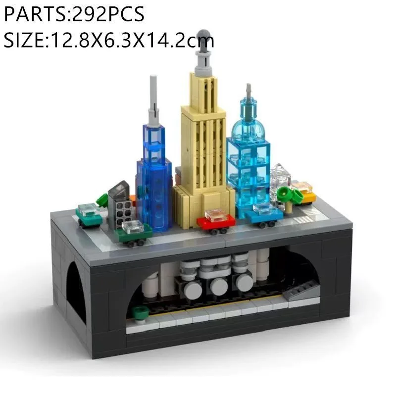 

6 new hand-cranked MOC building block small particle assembly track model desktop ornament festive gift stress relief toy