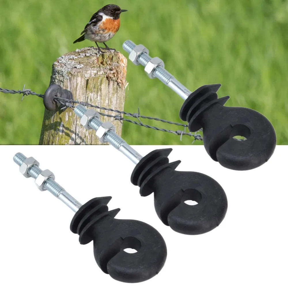 50Sets Galvanized Steel Electric Fence Insulator M6 Threaded Durable Electronic Fence Accessories Polypropylene Material view 5