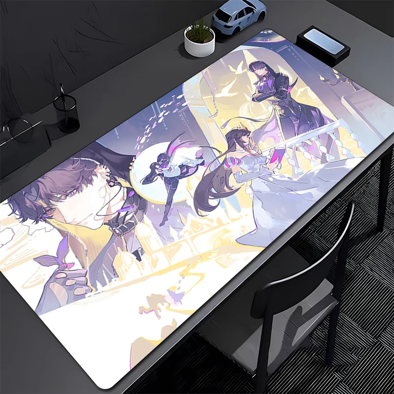 Mouse Pad PC Love And Deepspace Rafayel Desk Mouse Mat Laptop Gaming Accessories Cool Keyboard Pad Black And White HD Mousepad