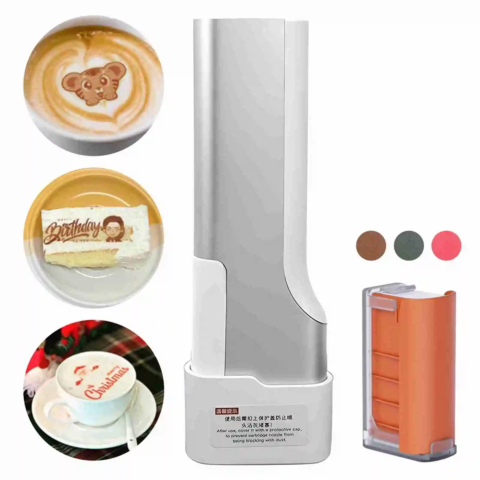 

Food Printer 300psi Printing Accuracy Portable Handheld Cake Image Printer for Home Coffee Art Printer Cake Printer Food Printer
