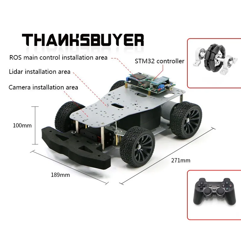 

R550 Robot Chassis Robot Car Chassis (Ackerman/Differential/4WD /Mecanum wheel Version Comes with Electronic Control)