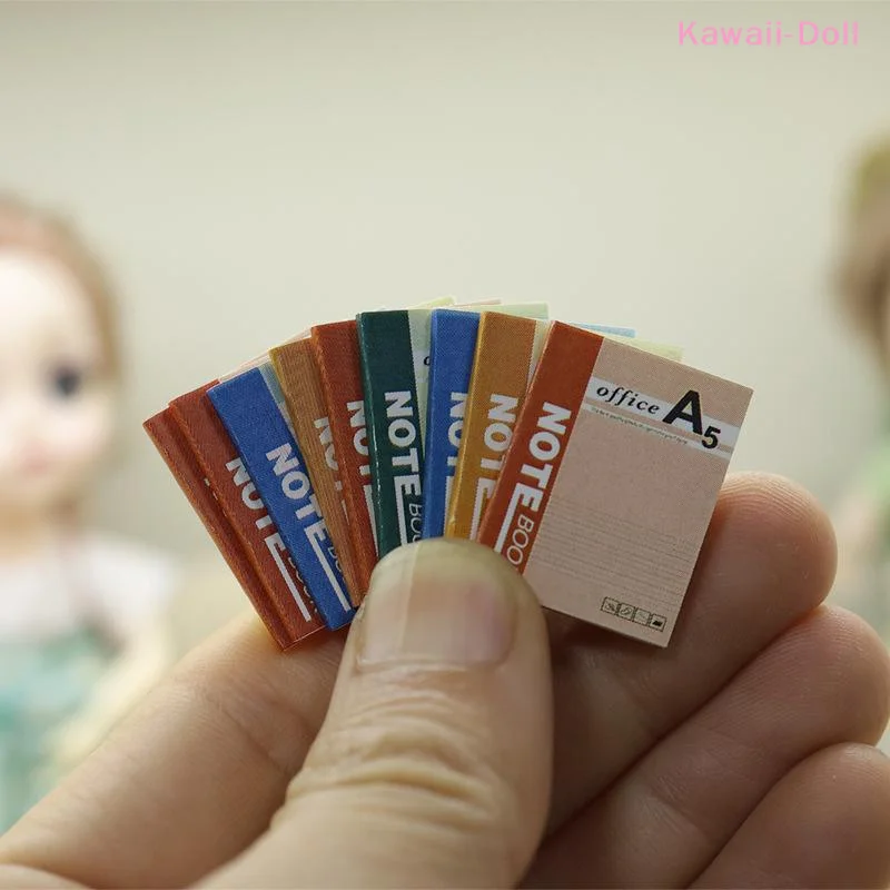 [DO]10Pcs 1:12 Dollhouse Miniature Mini Notebook Diary Books Model Decoration Simulation Scene Props Doll Accessories Home Decor