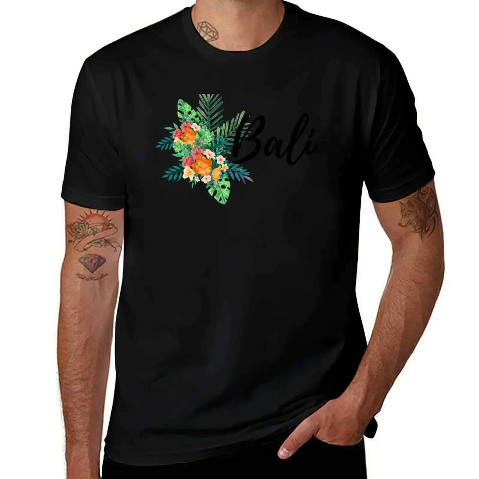 

Floral Bali Design - Tropical Paradise Blossom T-Shirt boys whites men t shirts high quality