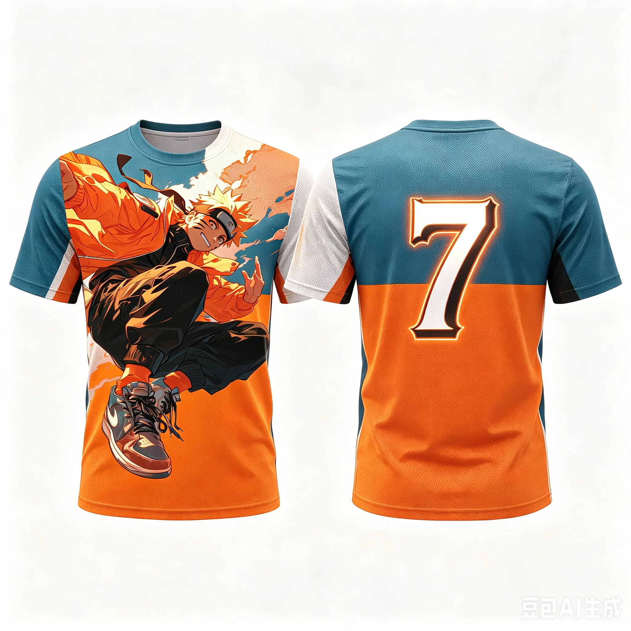 Naruto Uzumaki 3D-Druck Grafik-T-Shirts, Herren- und Damenmode, lässige T-Shirts mit kurzen Ärmeln und Rundhalsausschnitt, aus Baumwolle, Unisex, modische Streetwear-Oberteile.
