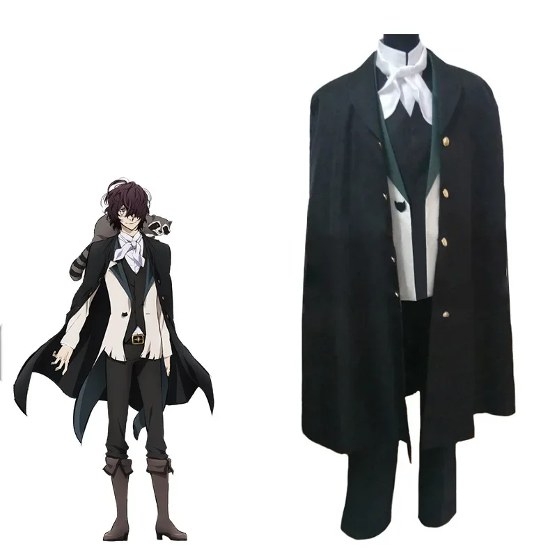 Anime Edgar Cos Allan Poe Cosplay Suits Bungo Role Stray Dogs Cos Costume Anime Coat for MenUniform Halloween Party Suit Outfit