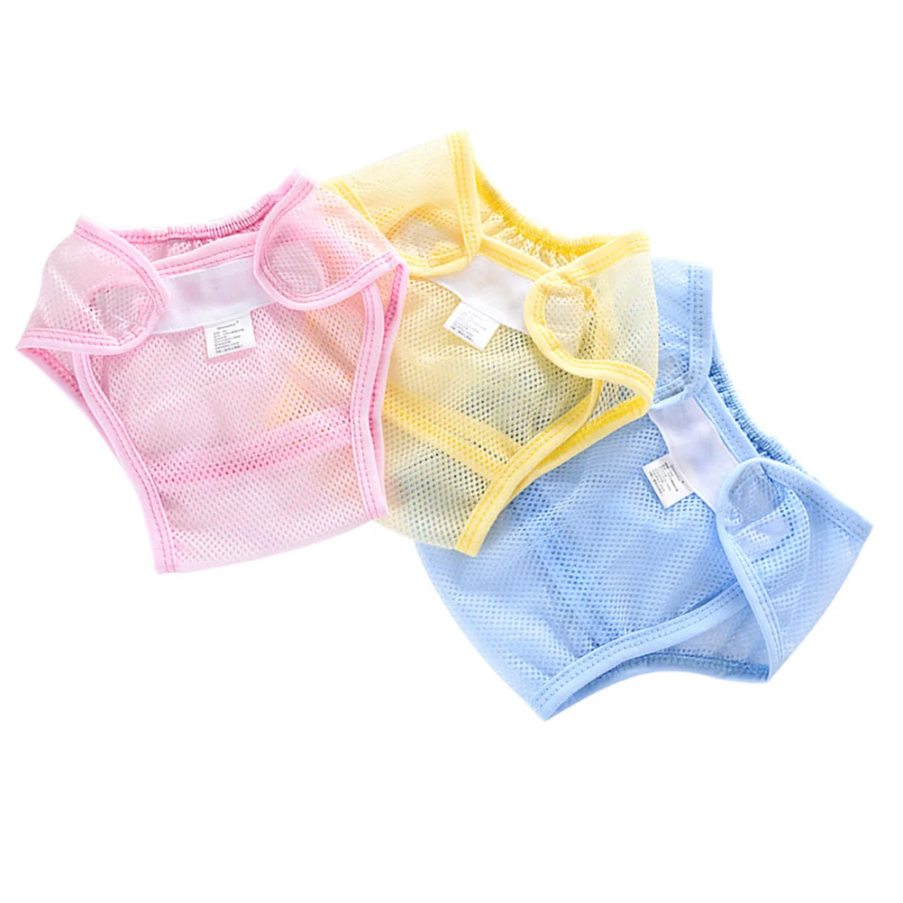 3 stuks baby mesh doek luier ademend trainingsbroek wasbaar plassen praktijk luierhoes roze baby maat 80