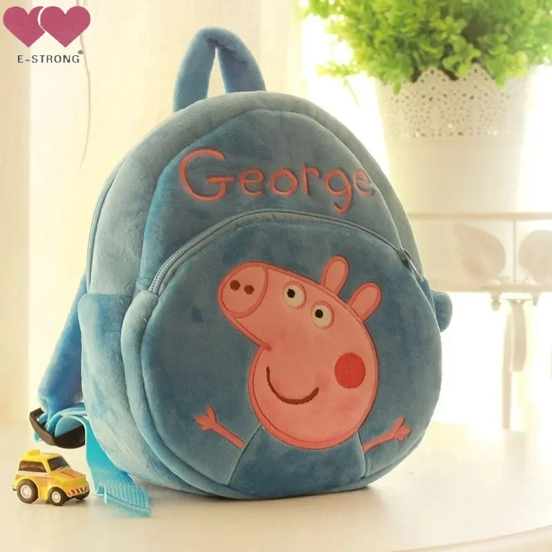 Peppa Pig Qriginal Kawaii Tas Sekolah Mewah Mainan Lucu Kartun George Kindergarte Tas Sekolah Anime Hadiah Ulang Tahun Anak-anak
