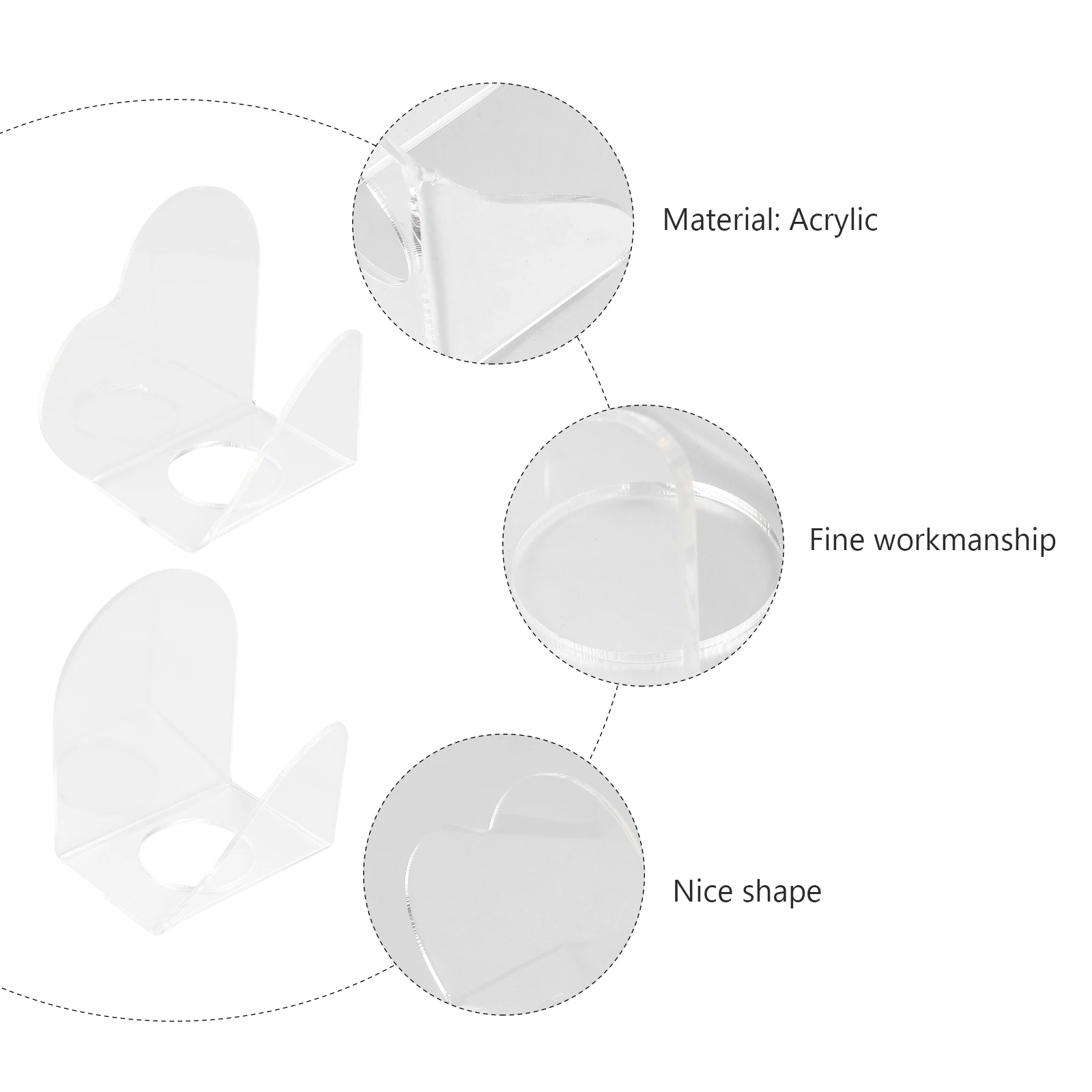 

2 pcs Hand Makeup Ergonomic Clear Acrylic Mixing Durable Lightweight Salon Nail Art Manicure Beauty Tools Custom