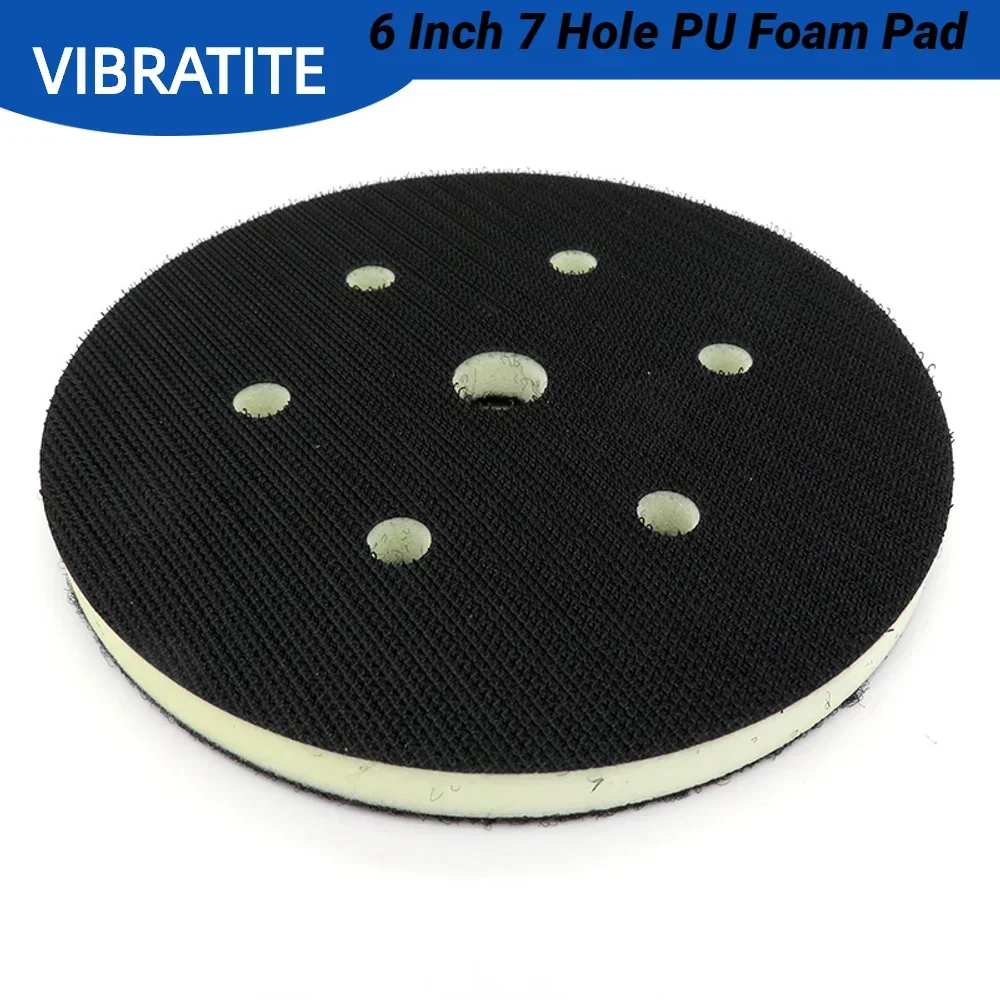 

6 Inch 150mm 7-Hole PU Foam Interface Pad for Hook and Loop Sanding Disc Backing Pad Polishing Power Sander Accessories