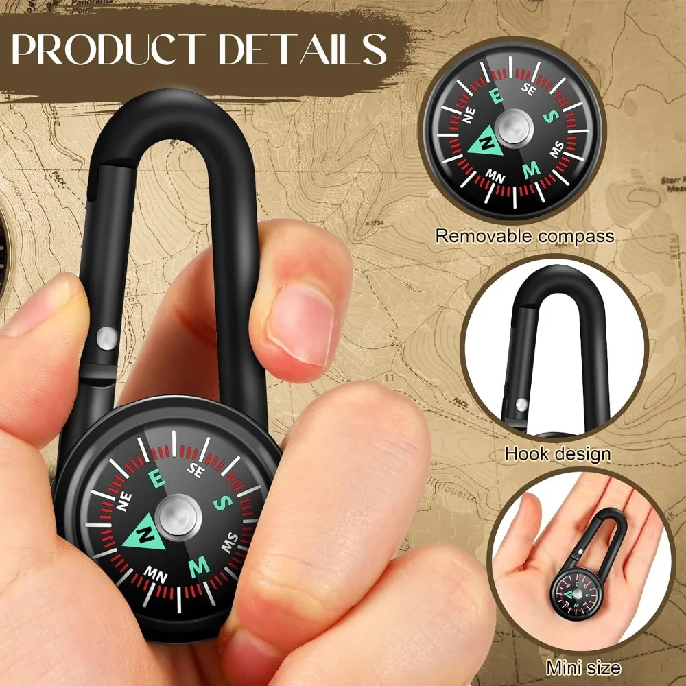6-50 Pcs Mini Magnetic Compass Keychain for Hiking Camping Outdoor Wedding Birthday Favors Nautical Travel Party Favors view 4