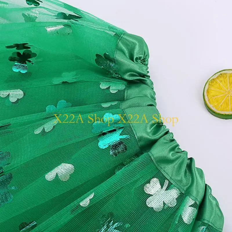 

Unique 8 Pieces Irish Patricks Day Costume Accessories Set Shamrock Suspenders Tutu Skirt Arm Warmers Socks Necklace Party