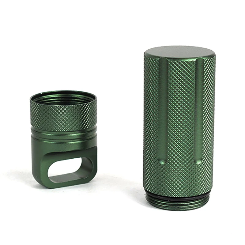 Aluminum Alloy Airtight Pill Container Bottle Portable Outdoor EDC Single Chamber Capsule Holder Waterproof Medicine Case Box