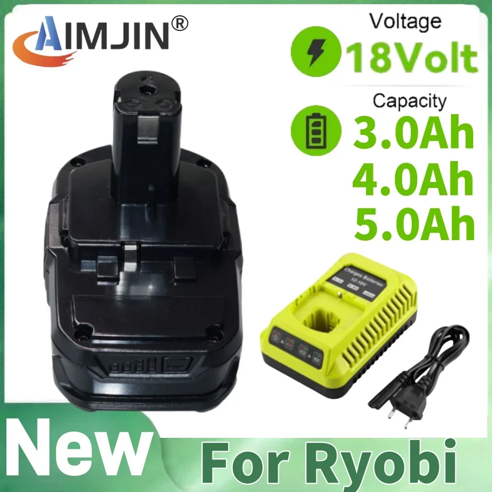 

For Ryobi 18V 3.0/4.0/5.0Ah Lithium Battery Power Tools P108 P102 P103 P104 P105 P109 BPL1820 RB18L50 RB18L40 Replacement Batter