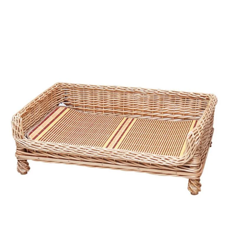 

Hand-woven tropical woven rattan oversized cat basket wicker pet sofa rattan dog bed