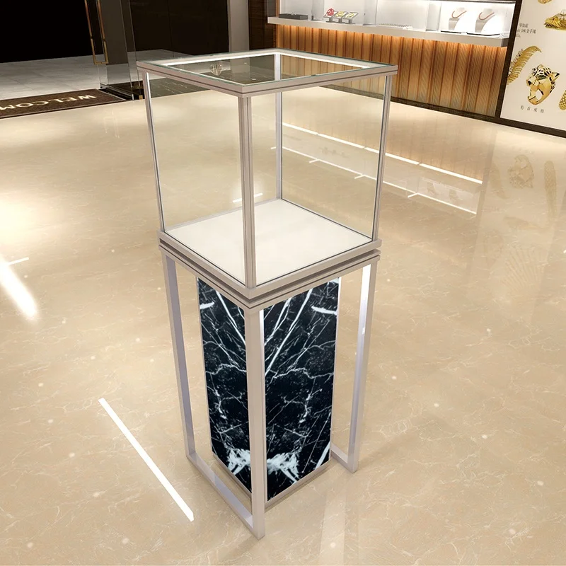 Customized product、Hot sale Floor Jewelry Showcase Display Cabinet Jewelry Store Furniture Retail Display Tower Stand Jewelry Di