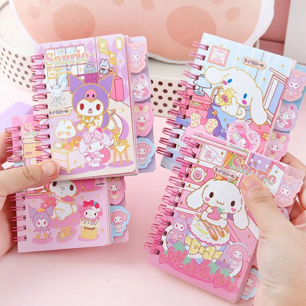 Sanrio Hellokitty Diary Notebook Anime Series Kawaii Kuromi My Melody Cinnamoroll Cartoon Student Portable Notebook Kids Gift