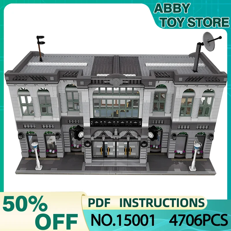 4760pcs New MOC 15001 BrickBank Downtown Modular Building Blocks Bricks Educational 3D Puzzle Toy Birthday Christmas Gifts Kids