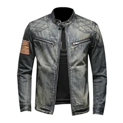 Autumn Men's Denim Jackets Fashion Men Retro Streetwear Zipper Cowboy Coats Men Vintage Windbreaker Biker Jean Jackets Clothing