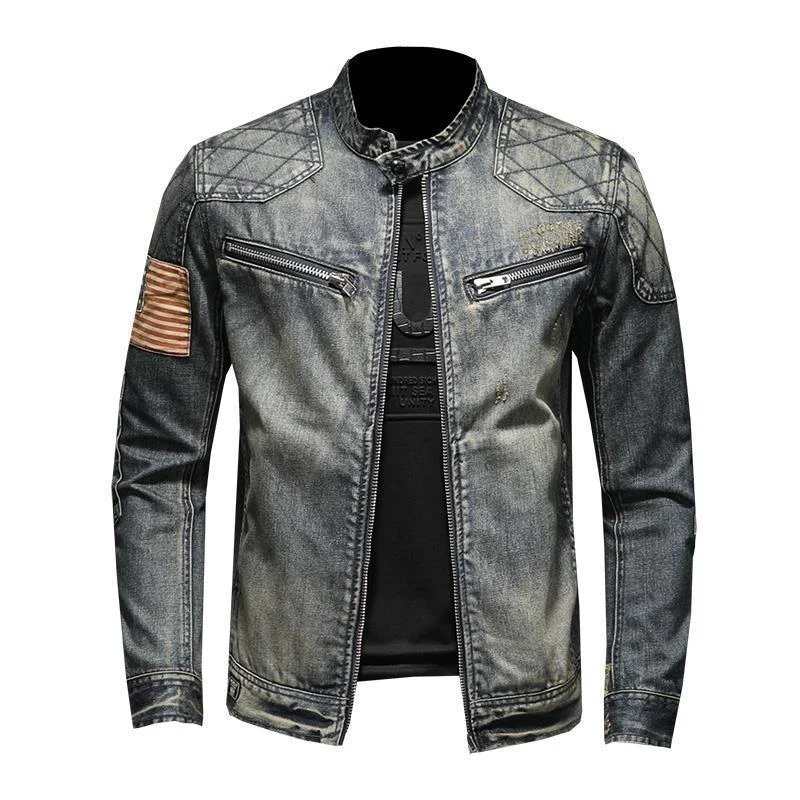 Autumn Men's Denim Jackets Fashion Men Retro Streetwear Zipper Cowboy Coats Men Vintage Windbreaker Biker Jean Jackets Clothing