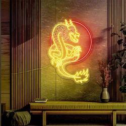 Chineese Dragon Neon Sign Atmosphere Neon Sign Dragon Neon Sign Anime Room Neon Light for Home Bedroom Shop Store