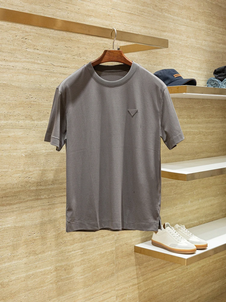 

6500 PR Edition Long Staple Cotton Summer Men's Casual round Ne ort Sve T-irt Modern Sle Stand Fit Daily Wear