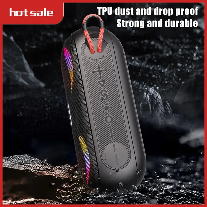 Bluetooth-luidspreker Subwoofer-klankkast met waterdichte LED-lichtfunctie Draagbaar zwart plastic voor kantoor Outdoor Home Player