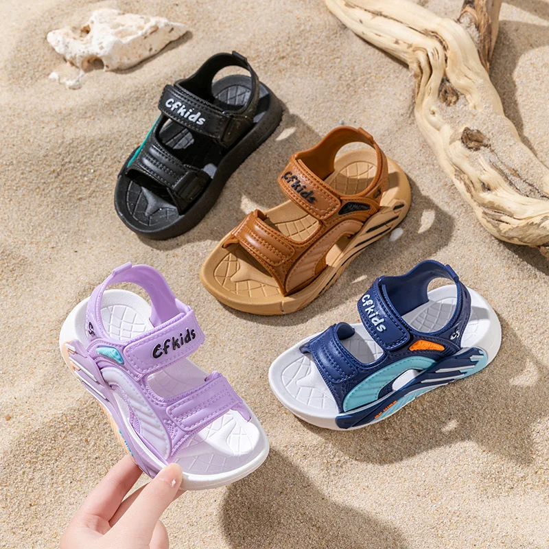 

Summer Kids Sandals Velcro Non-slip Soft-sole Beach Sandals for Boys Girls Toddler Shoes