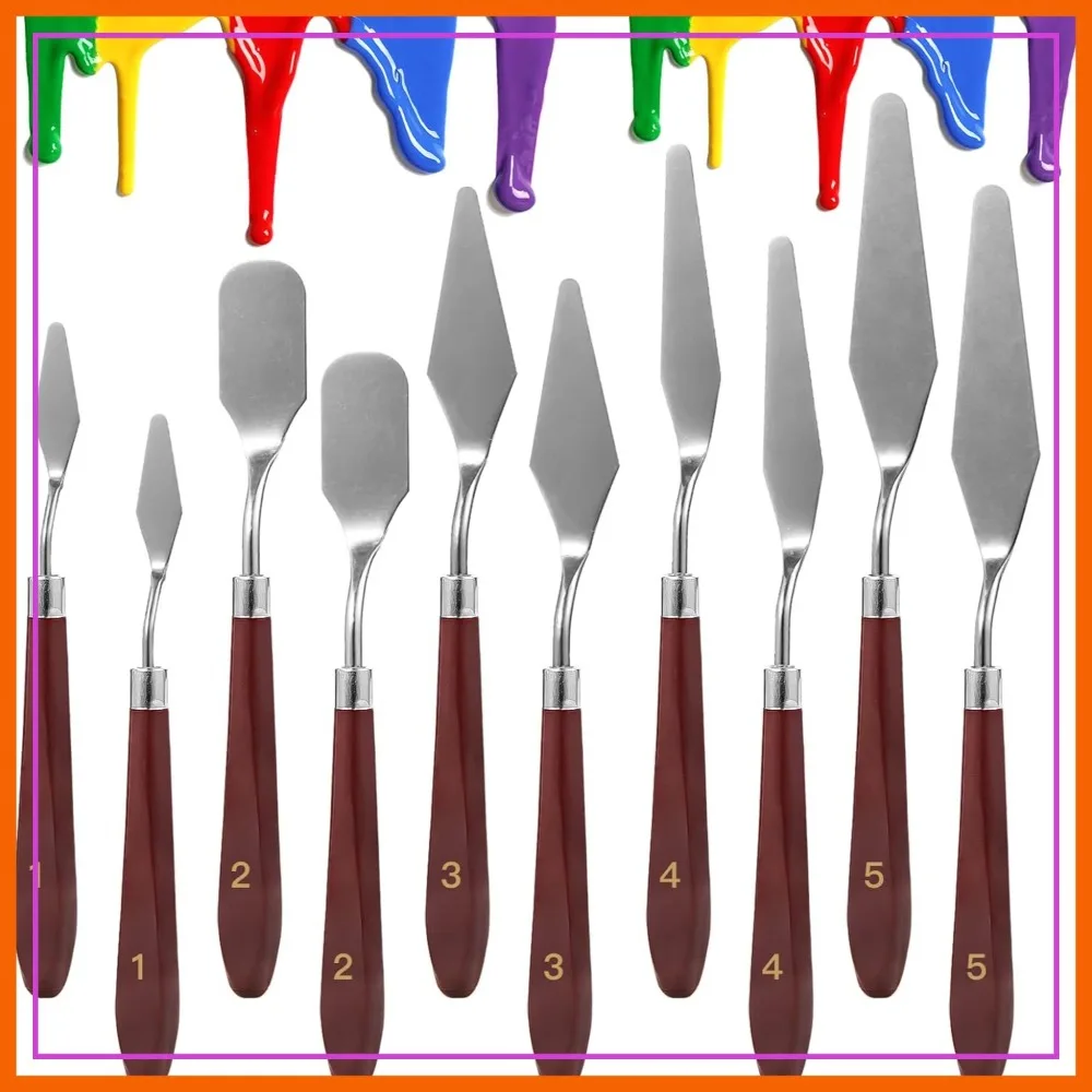 

10PCS Stainless Steel Palette Knife Set, Flexible Spatula for Oil, Acrylic Painting