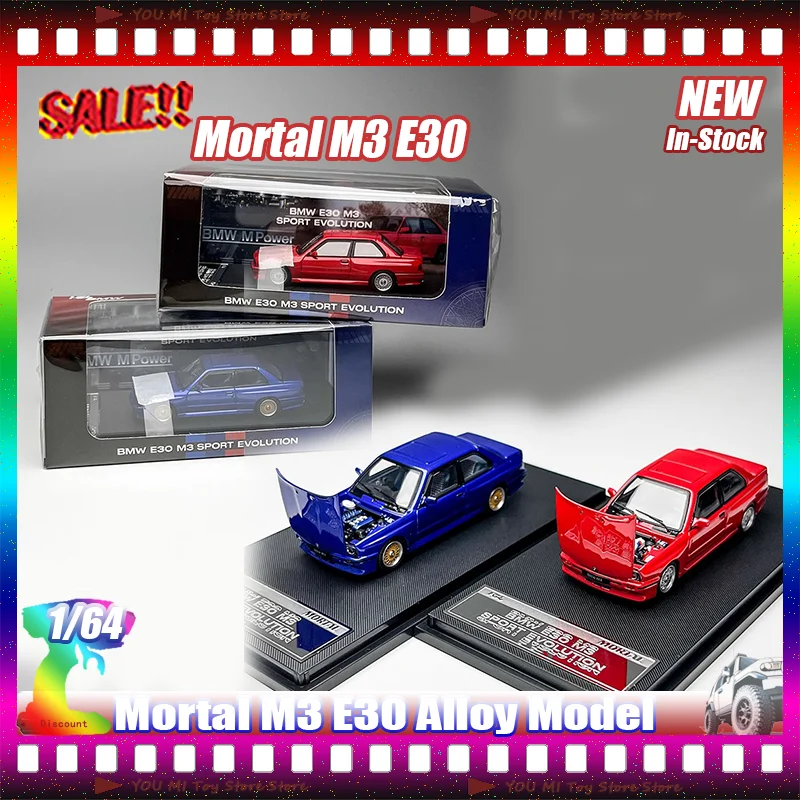 

In Stock Mortal 1:64 M3 E30 Classic Alloy Car Model Simulated Single-Piece Custom Toy Collectible Miniature Vehicle For Children