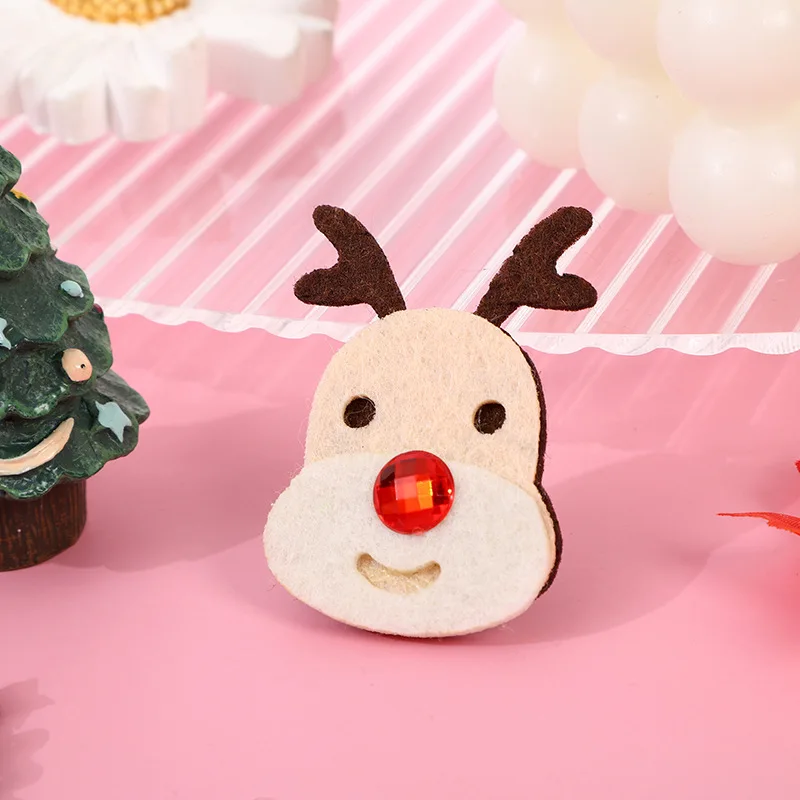 30 Stück Weihnachts-Santa-Weihnachtsmann-Rentierkopf-Hut, gepolsterte Applikationen für Haarspangen, Accessoires, Hüte, Taschen, Dekorationsaufnäher – Detail 6