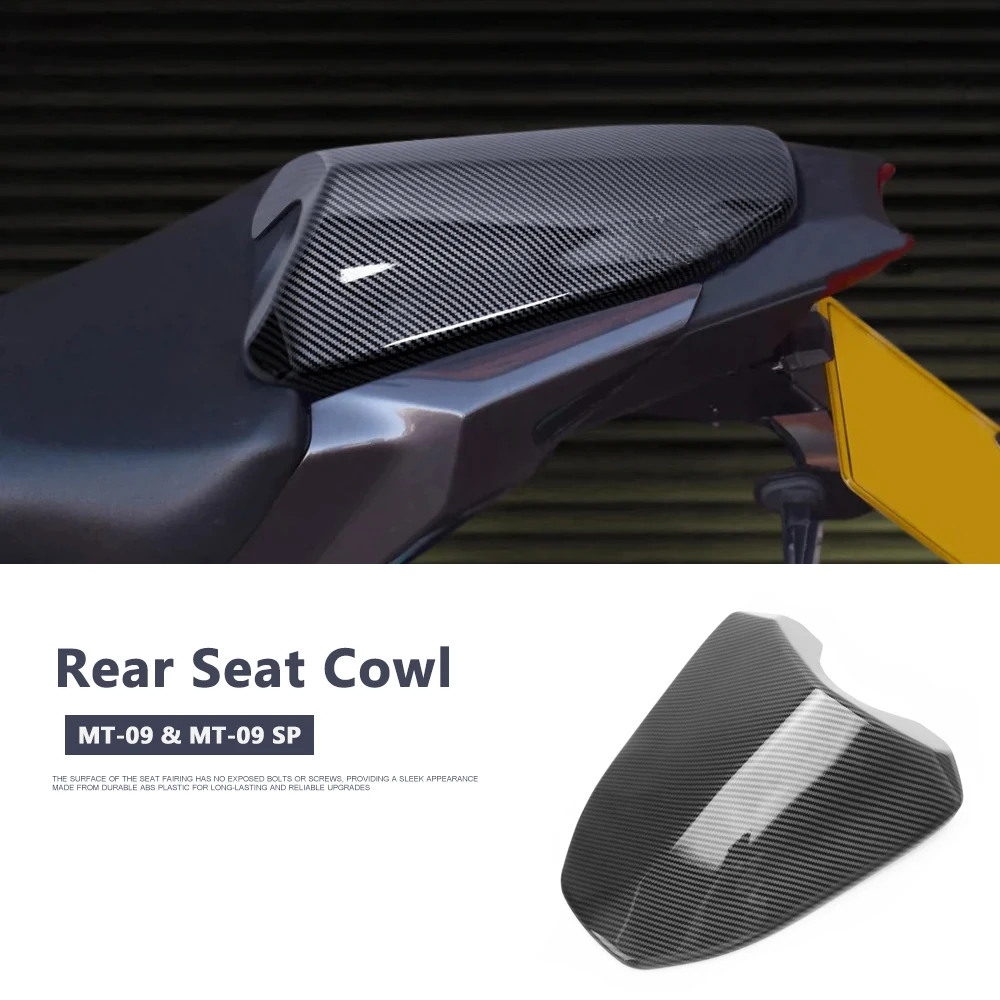

New 2024 2025 Black Carbon Fiber Rear Passenger Seat Cowl Fairing Cover Motorcycle Accessories For YAMAHA MT 09 SP MT-09 sp MT09