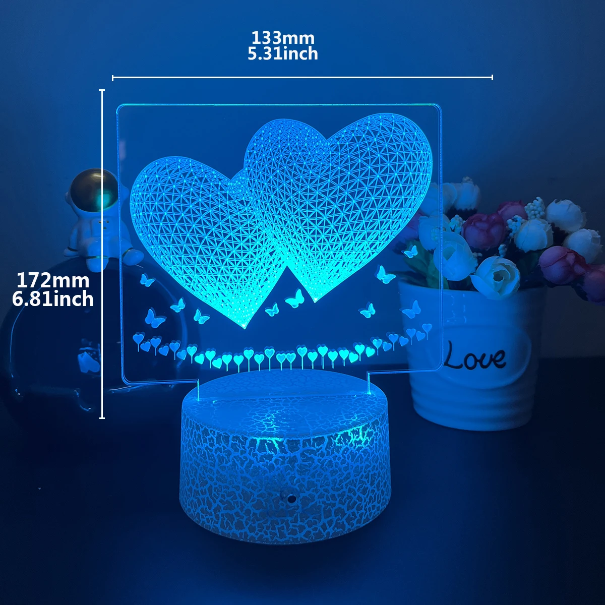 love7 / 16 Colored Night Light 3D LED Lamp For Children's Room Decor Christmas Birthday Gift