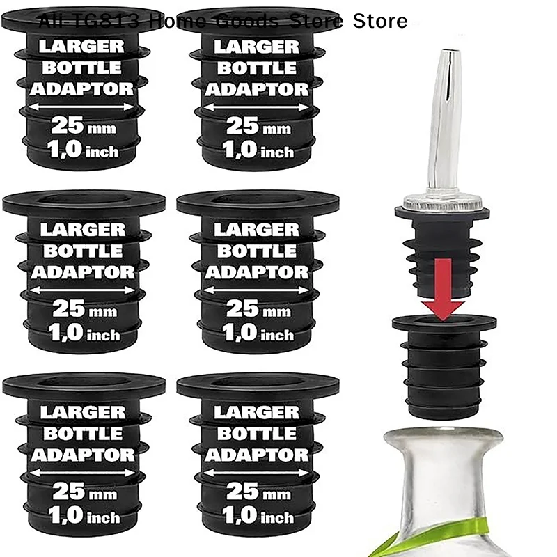 [TG813]1/4/6pcs Liquor Pourer Adapters Perfect For Large Olive Oil Bottles And Liquor Bottles Up To 1 Inch/25mm