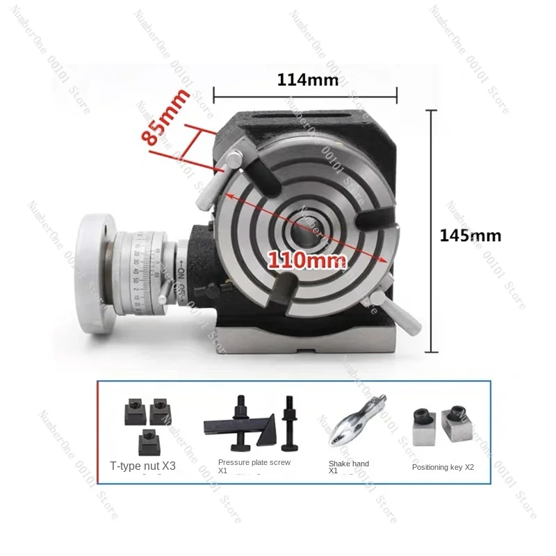 4-inch diameter 110mm vertical and horizontal milling machine horizontal vertical turntable high precision indexing plate