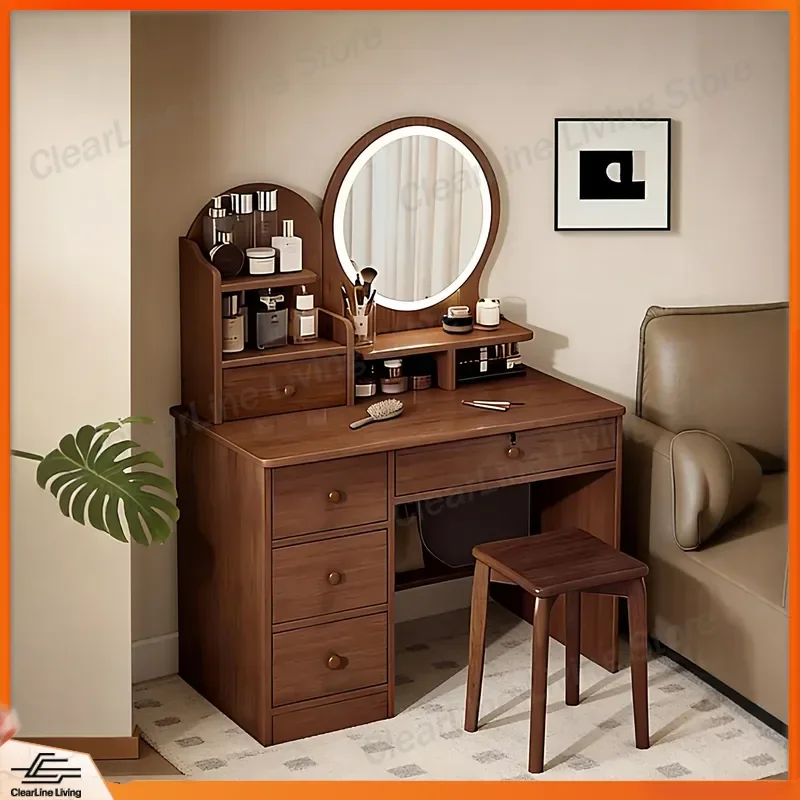 

Modern Simple Dresser with Mirror 2026 New Medium Ancient Style Small Storage Cabinet Makeup Table Vanity for Bedroom