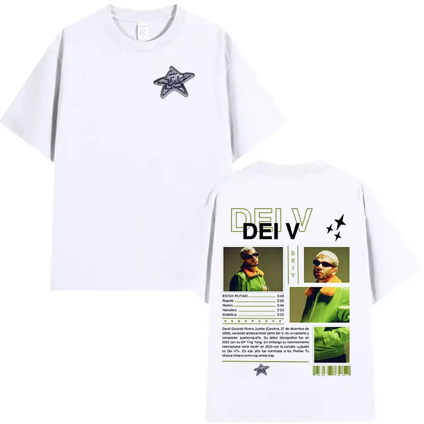 Rapper Quien Es Dei V?  Underwater Tour 2025 Graphic T Shirts Men's Hip Hop Retro Fashion Cotton Short Sleeve T-shirt Streetwear